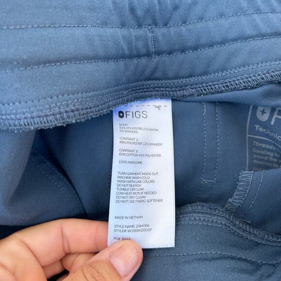Figs Zamora Scrubs Pants Joggers Gray Grey Blue Harbor Medium Petite Pockets - Picture 8 of 8